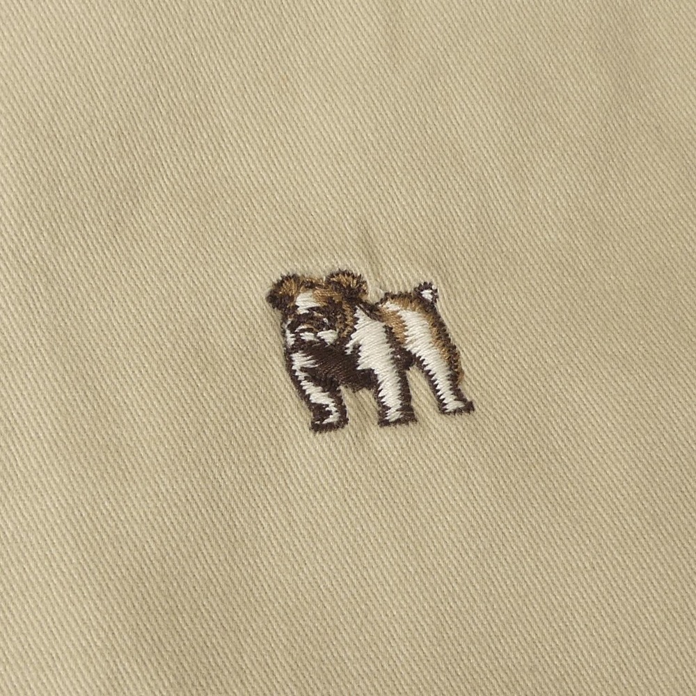 Club Room Shorts Mens 42 Khaki‎ Sand Bulldog Embroidered Flat Front Classic New - Picture 2 of 8